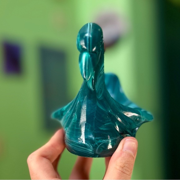 Vintage Turquoise Green Swan Retro Cottagecore Farmhouse Soap Bar Holder Dish - Picture 7 of 11